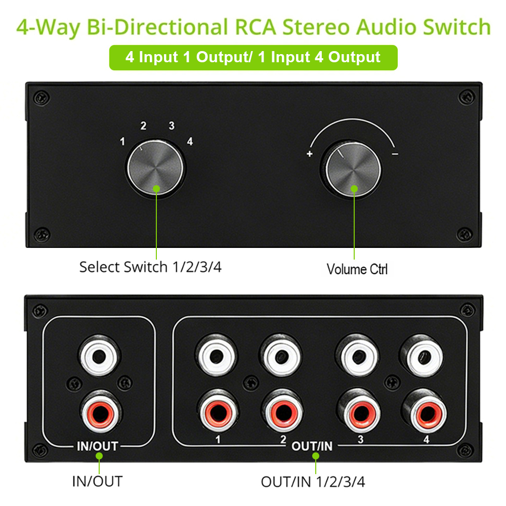 Musical Instrument Vector - 4 cara bi-directional RCA Stereo Audio