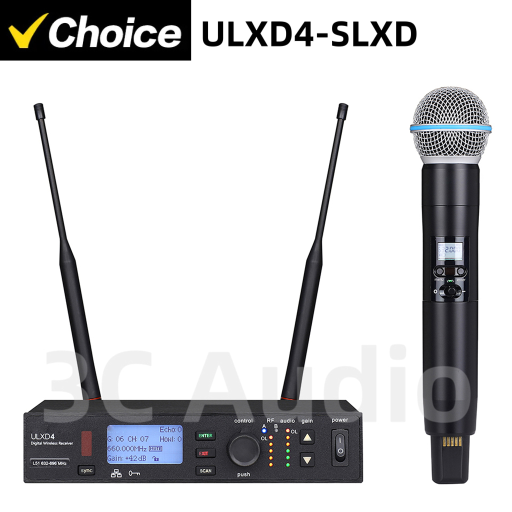 Shure Mic Sm58 - Sistem Mikrofon Nirkabel Profesional ULXD4-SLXD 500/600MHz
