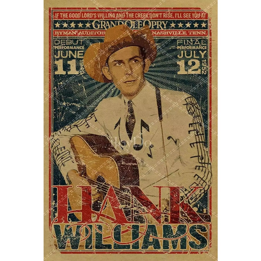 Hank Williams Metal Sign Retro - Musical Instrument Sign ulasan dan harga