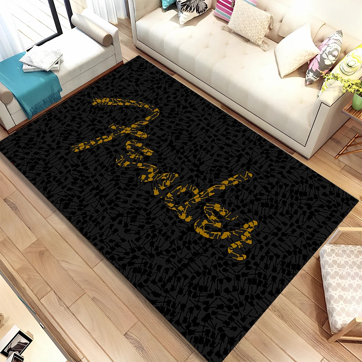 Karpet Musik 3D Gitar Bass Ins - Musical Instrument Sign ulasan dan harga