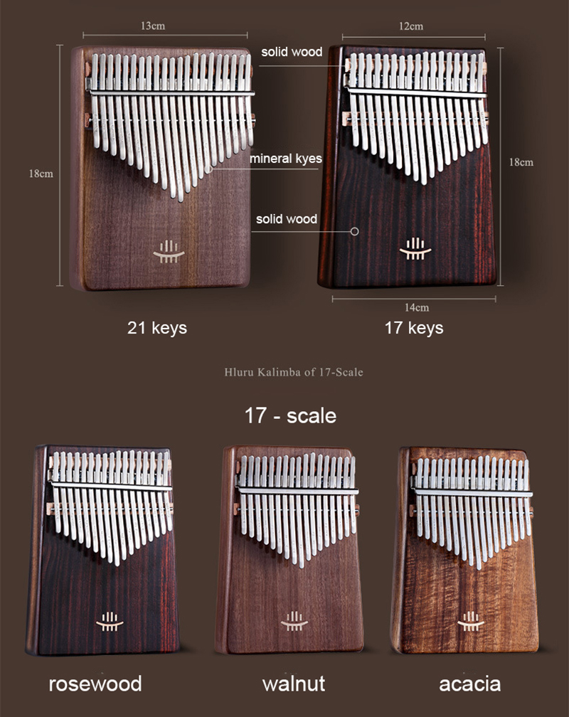 Hluru Kalimba 17 kunci dengan  - Musical Instrument Dulcimer ulasan dan harga