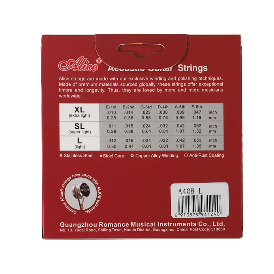Alice A408 set lengkap gitar a - Musical Instrument Strings ulasan dan harga
