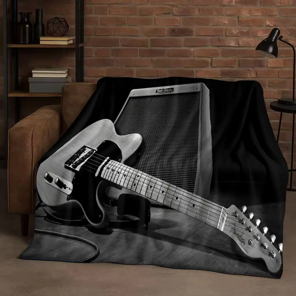 Selimut Flanel Motif Gitar HD  - Musical Instrument Sign ulasan dan harga