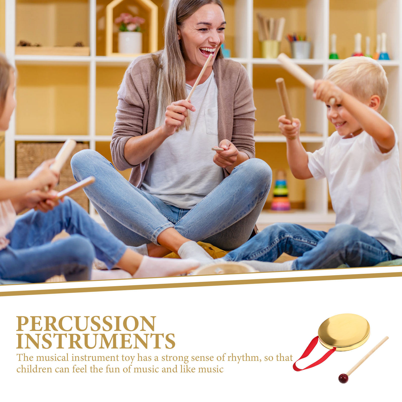 1 Set Gong Tangan Kecil, Instr - Musical Instrument Mallet ulasan dan harga