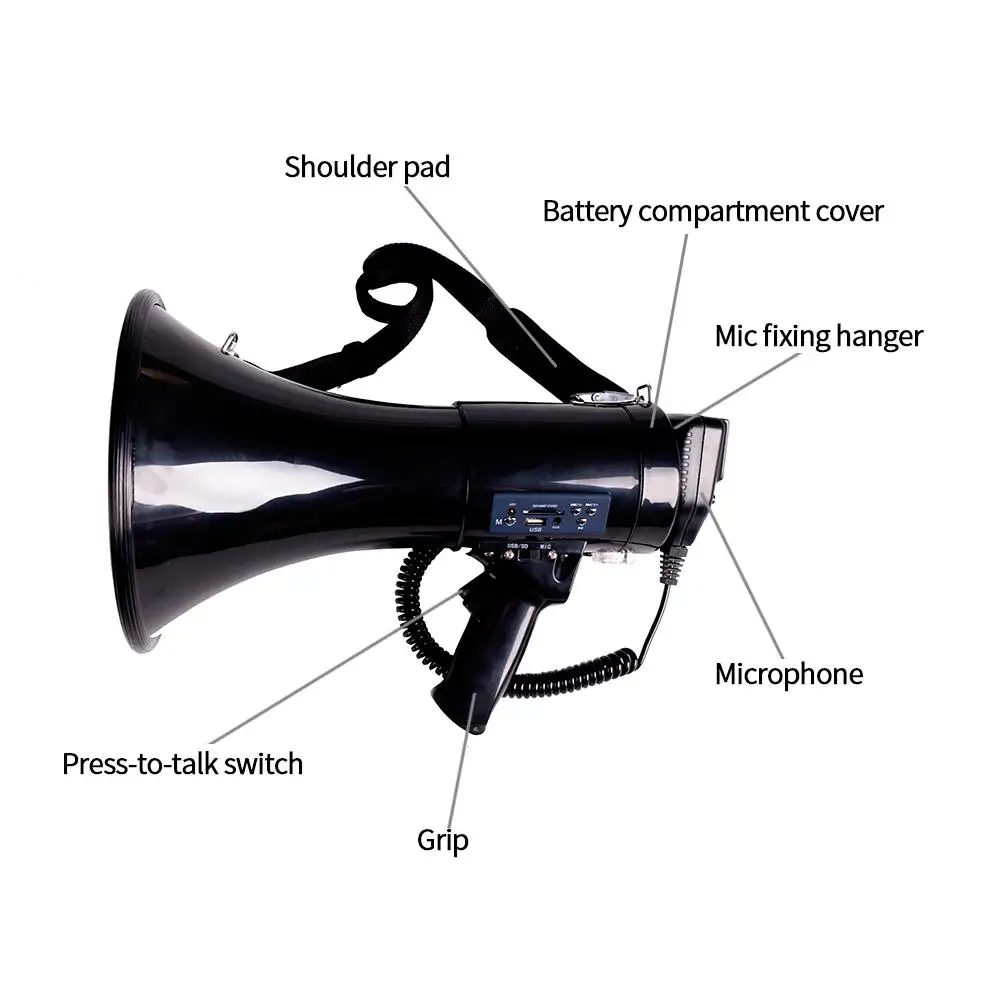 Megafon Portabel Baru 50 Watt, - Musical Instrument Band ulasan dan harga