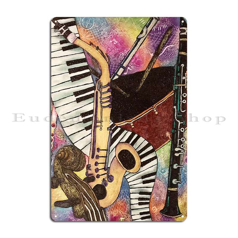 Alat Musik Poster Plakat Logam - Musical Instrument Sign ulasan dan harga